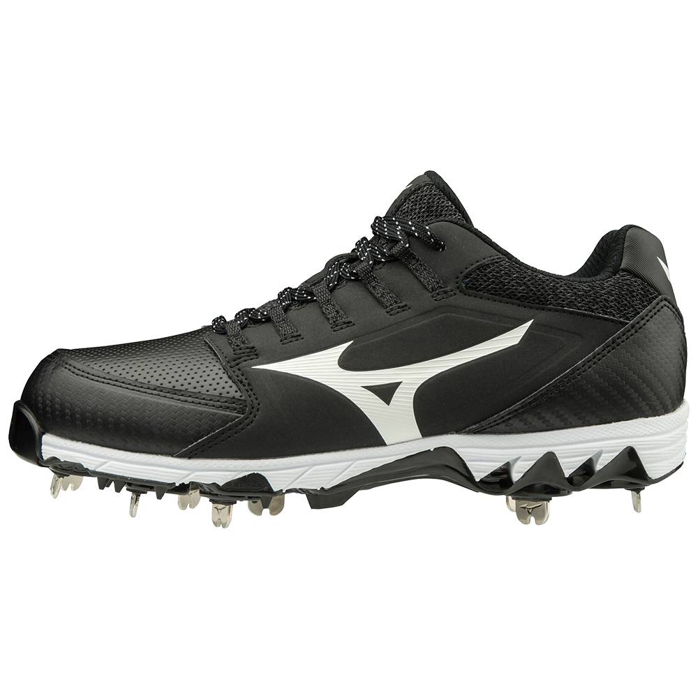 Zapatillas Sofbol Mizuno 9-Spike Swift 6 Bajas Metal Mujer Negras/Blancas Outlet MWTC-60821